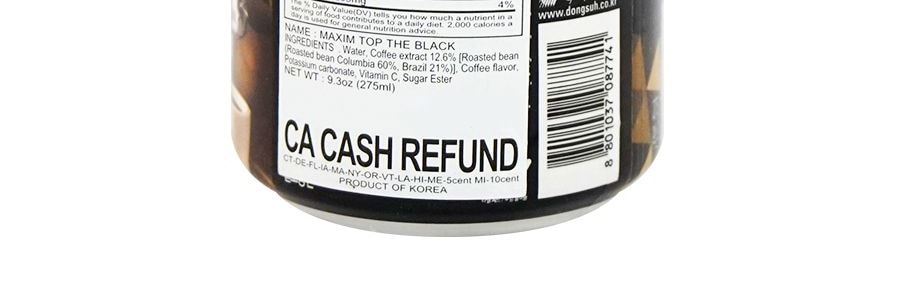 韓國MAXIM麥馨 TOP 濃縮黑咖啡 275ml 機智的醫生生活同款 孔侑同款