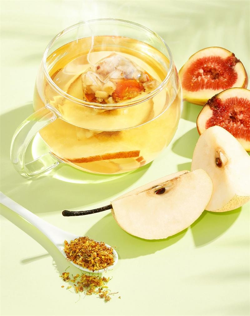 【中國直郵】 孕味食足 孕婦可以喝的飲品桂花雪梨茶孕期沖泡凍乾水果茶包飲料 16包/2盒