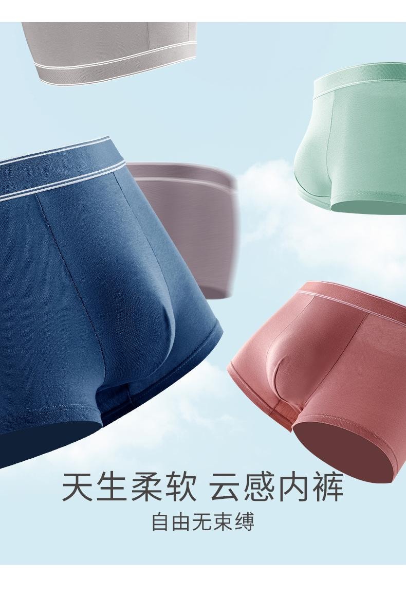 【中國直郵】 寶娜斯 男士內褲 純棉透氣抗菌平角褲 卡其色2條XL碼