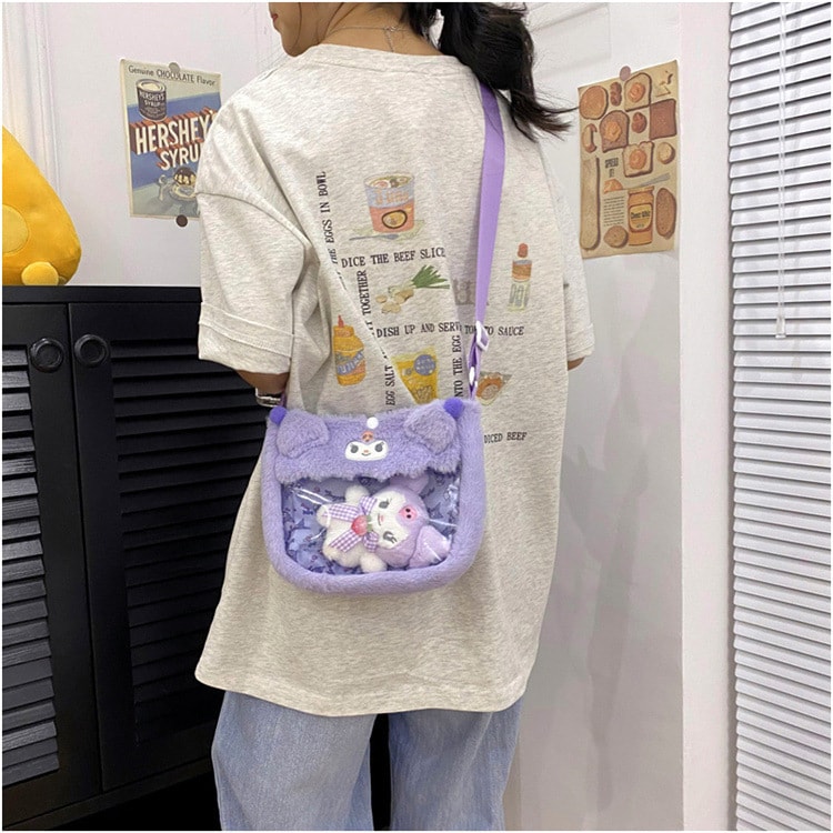 【中国直邮】SANRIO 三丽鸥透明痛包/斜跨包 漫展/送礼/生日 美乐蒂 My Melody  1个| *预计到达时间3-4周
