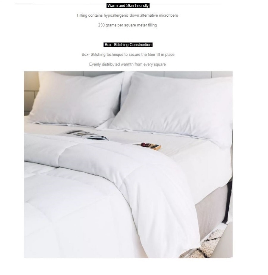 Pure White All Season Down Alternative Comforter + Pillow Shams King Size
