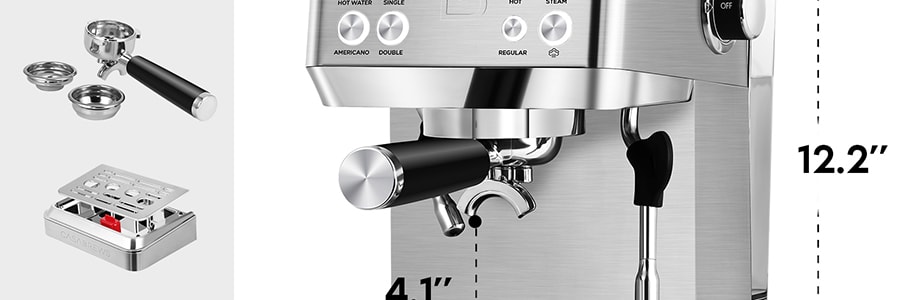 美国CASABREWS咖佰士 意式咖啡机 51oz水箱 半自动打奶泡机 4700Gense