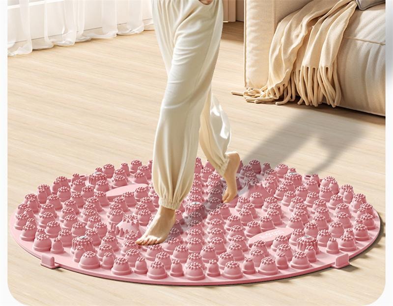 In-situ jogging shiatsu board foot massage cushion running cushion feet unclogging meridians Pink [Diameter 40cm] 1 set