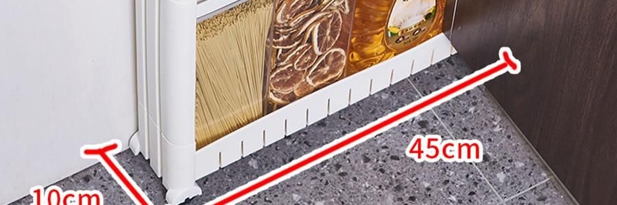 3層邊縫櫃夾縫櫃子 縫隙收納櫃 附輪子掛鉤 45×10×73cm