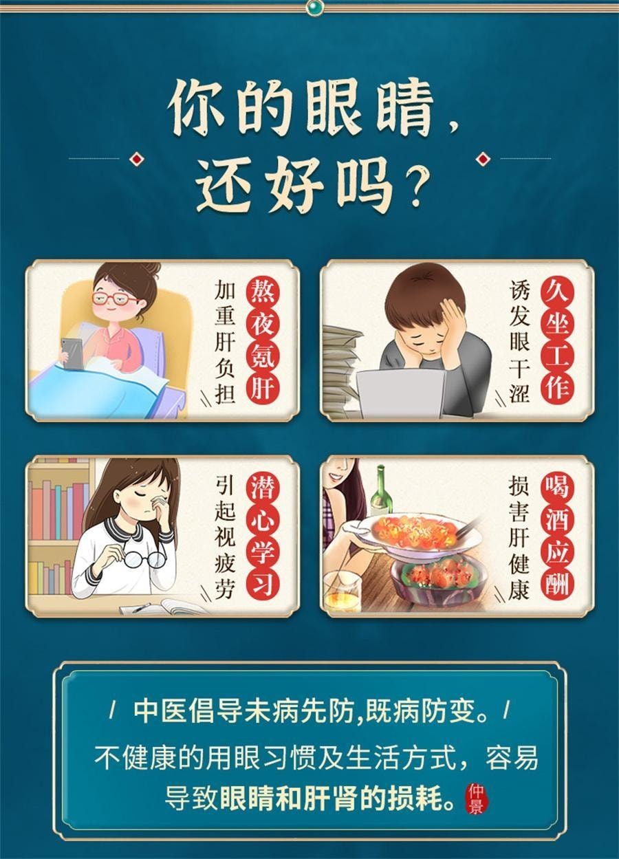 【中国直邮】 仲景 杞菊地黄丸 滋肾养肝 补肾阴虚 养肝 护肝 清肝 明目 360丸*4盒装【巩固装】