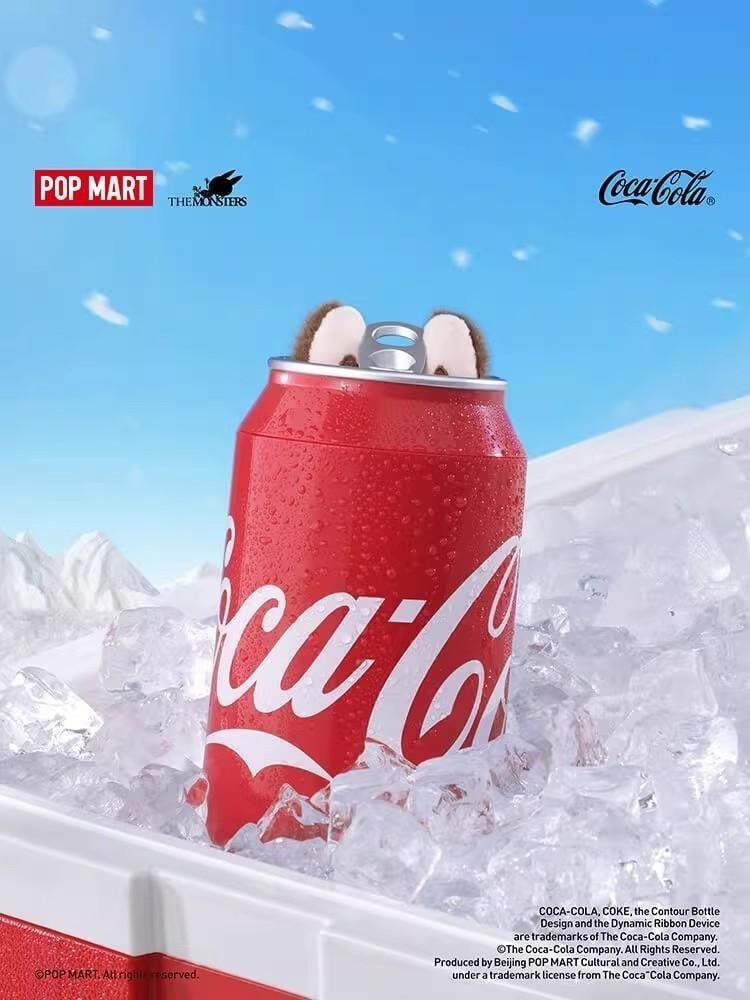 【中国直邮】 POP MART 泡泡玛特 拉布布LABUBU可口可乐系列搪胶脸盲盒 1个【官方正版】