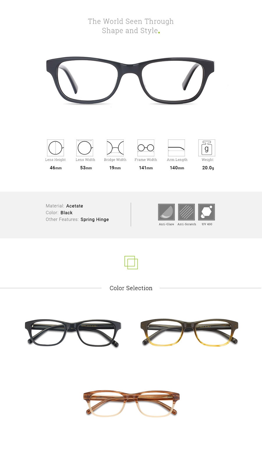 Blue Light Blocking Eyeglasses - Nano - Glossy Black (DL45016 C2)