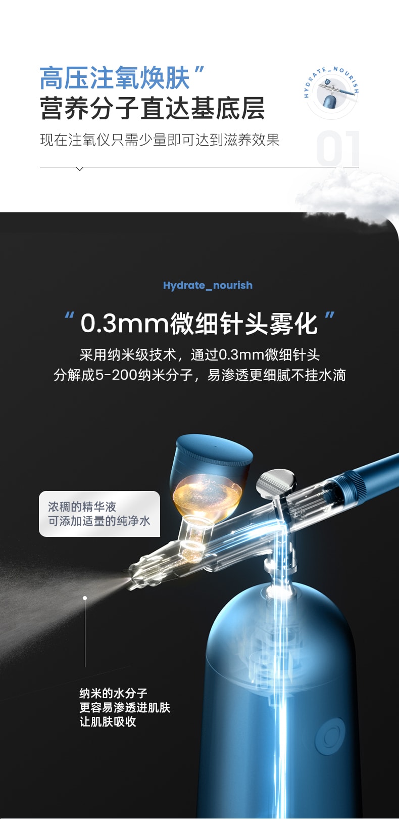 中国谷心GX. Diffuser无针水光注氧仪美容仪星空1台