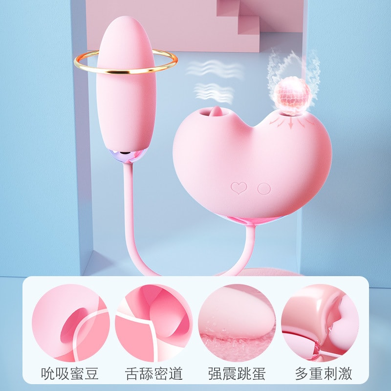 Female private parts massage Strong vibration Sucking tongue licking second tide Flirting essential Peachy dolphin plus