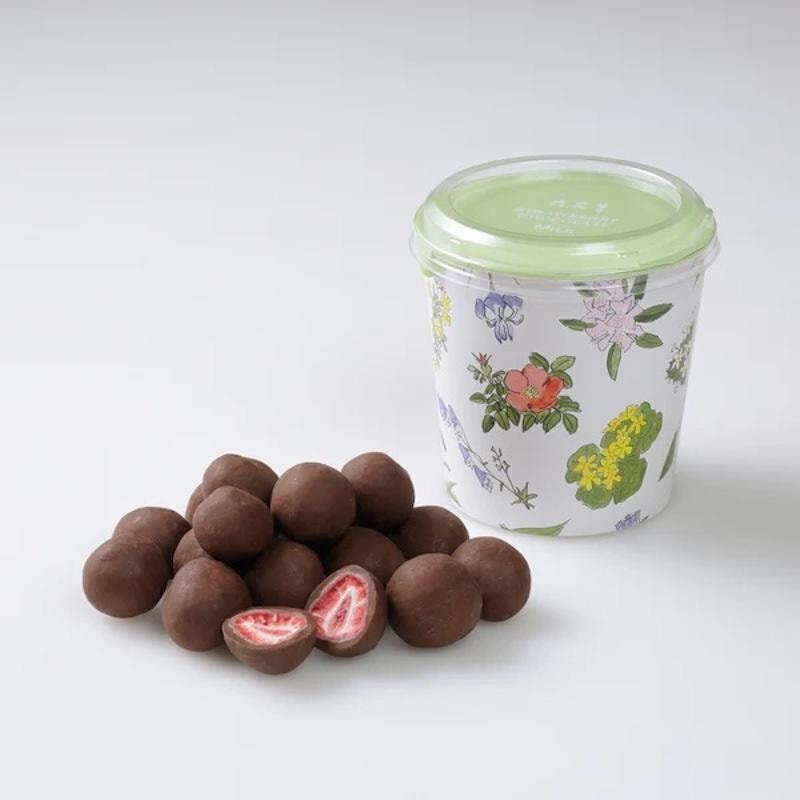 【日本北海道直邮】六花亭 草莓夹心巧克力 牛奶巧克力 130g 杯装