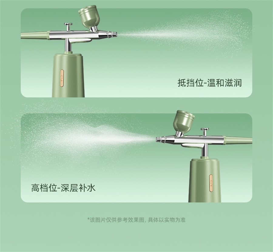 【中国直邮】康佳   便携手持注氧仪高压喷雾器纳米美容仪家用补水仪面部  绿色