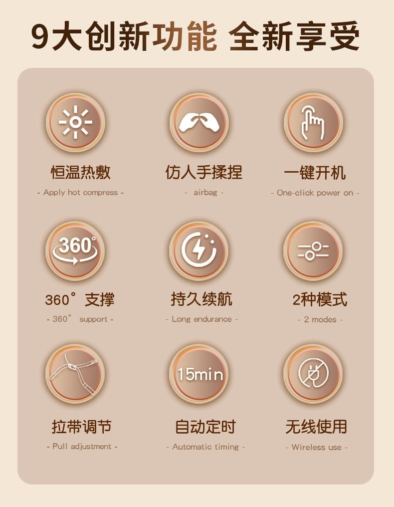 輪滑世界冠軍郭丹代言品牌 中國 和正HEZHENG 升級L型按摩頭頸椎按摩器 橘色 1件