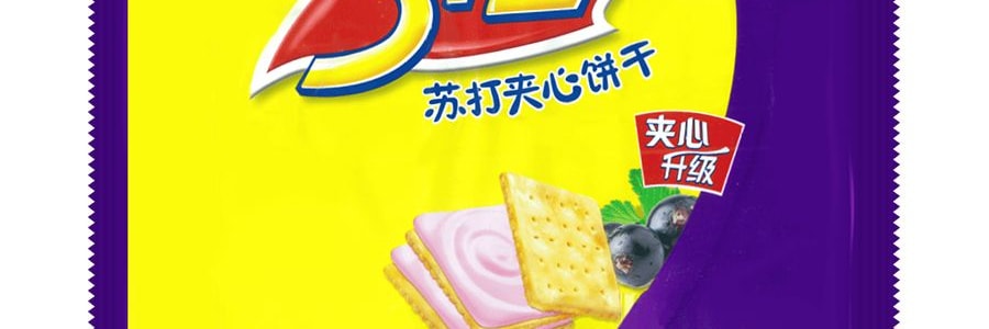 康師傅 3+2蘇打夾心餅乾 果香藍莓口味 三連包 375g