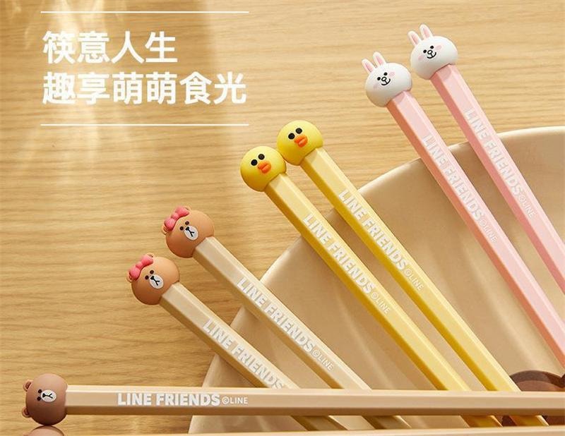 【中國直郵】 日本 LINE FRIENDS 韓式合金筷子高顏值筷子耐高溫防潮 1雙裝-SALLY款
