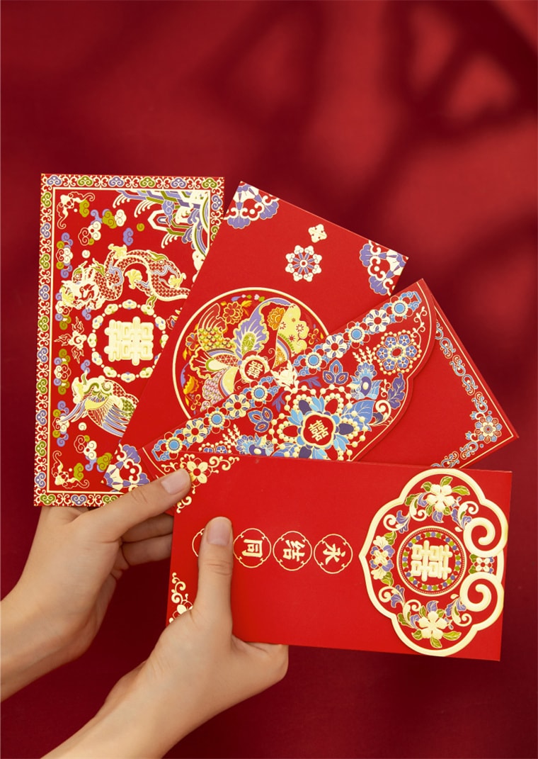 【中国直邮】故宫淘宝 故宫婚庆千元红包 结婚专用 婚礼喜字利是 封新婚喜包 铜版纸材质/厚实平整/烫金点缀/免贴插口/方便拆装/印刷精细- 永结同心 1份*|预计到达时间3-4周