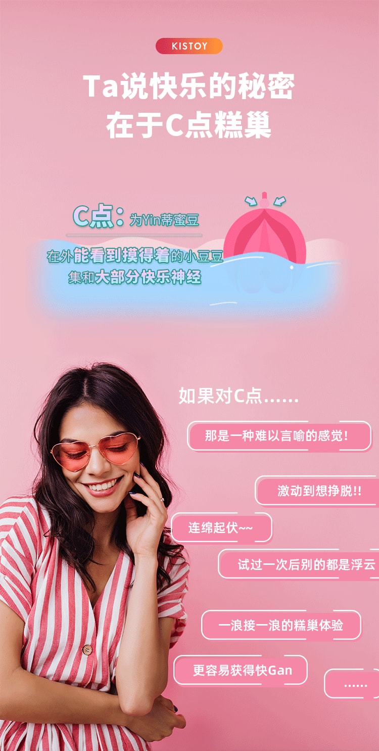 【中國直郵】KISSTOY 新品 波莉魔吸升級版 女用按摩棒 紅色款 1件