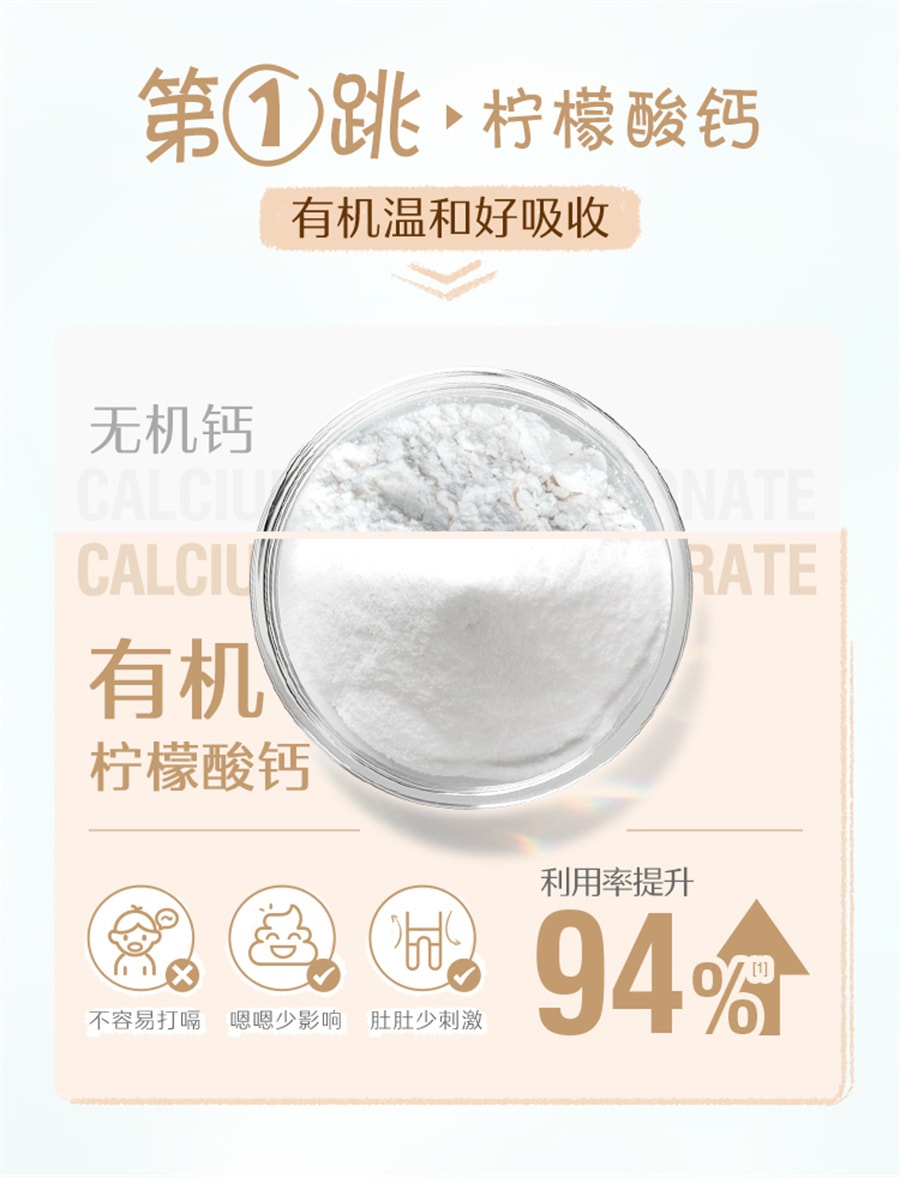 【中國直郵】Swisse斯維詩 兒童鈣片2歲以上補鈣K2檸檬酸鈣維生素D補鋅寶寶鈣片 60片/瓶