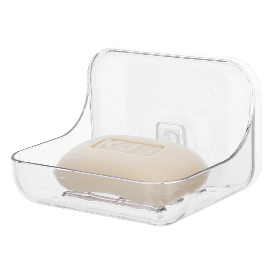 【衛浴收納】ROSELIFE 香皂盒肥皂托架免打孔無痕魔力貼安裝PET材質適用玻璃磁磚塑膠烤漆等光滑表面透明
