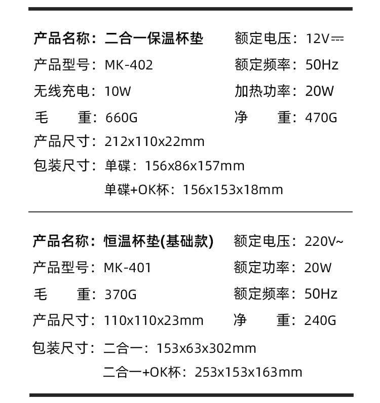 【中国直邮】mokkom磨客恒温杯垫无线充电55度底座   豆蔻绿二合一