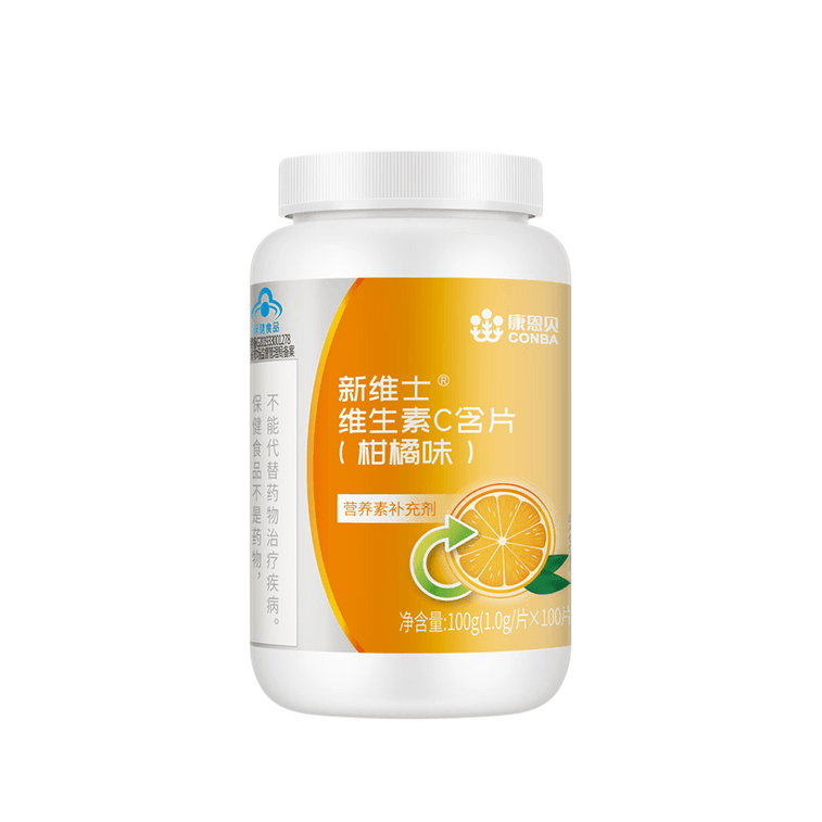【中国直邮】 康恩贝 维生素 C 咀嚼片 含片 1.2g / 片 * 100 片 柑橘味 维 C 能量源 柑橘香韵片