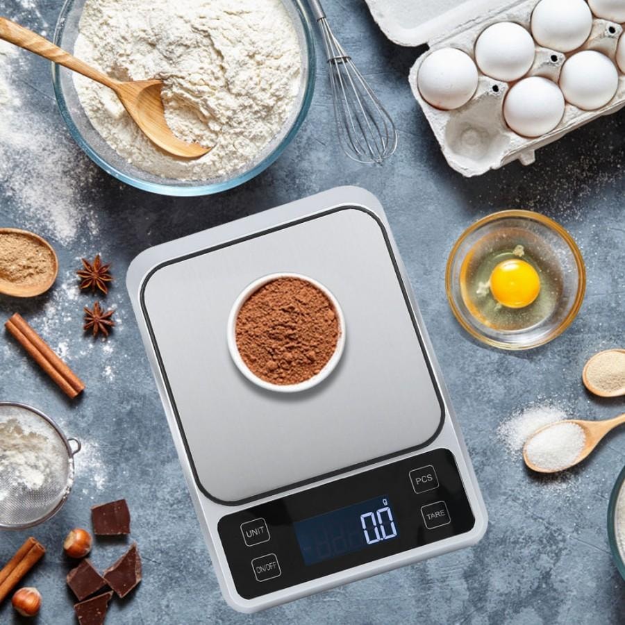 【美國現貨 本土直郵】 美國 法提娜 廚房電子秤 烘焙電子秤 便攜式 電子秤 銀色 5kg/0.1g 廚房小工具 不含電池發貨