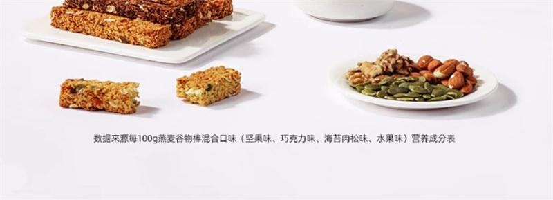 【中国直邮】  暴肌独角兽 蛋白棒早餐能量燕麦谷物减低0磨牙无糖精脂肪卡热量棒代餐零食 480g*1箱
