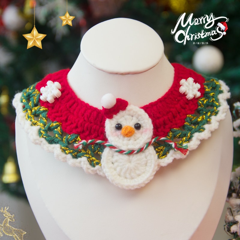 【中国直邮】 FOXTAIL 圣诞节宠物饰品 围脖挂饰/猫咪狗毛线装饰/围巾项圈/手工编织-B01麋鹿 1个*|预计到达时间3-4周