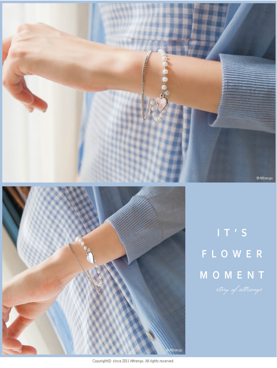 【韩国直邮】ATTRANGS 百搭多色V领气质简约时尚针织衫 天蓝色 Free