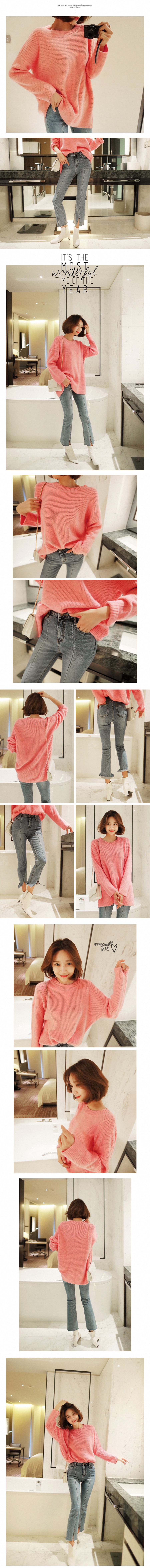 KOREA Angora Blend Sweater #Pink One Size(Free) [Free Shipping]