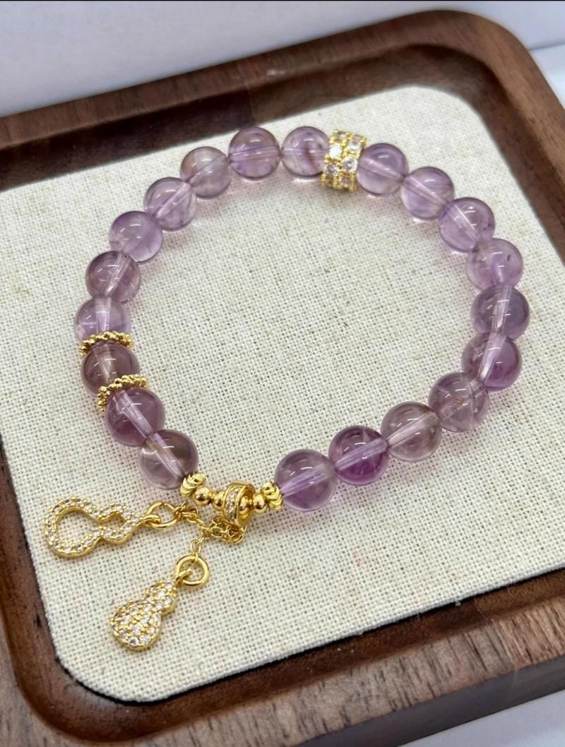 【錦繡前程】天然玻利維亞紫水晶手鍊 助學登科靈性淨化手串 情人節送禮佳選 8mm