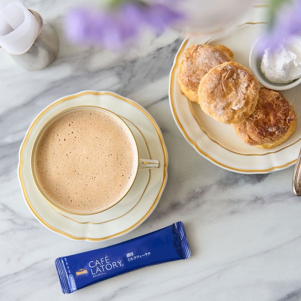 【日本直郵】AGF Blendy LATORY醇厚速溶咖啡 皇家奶茶 6條 藍色