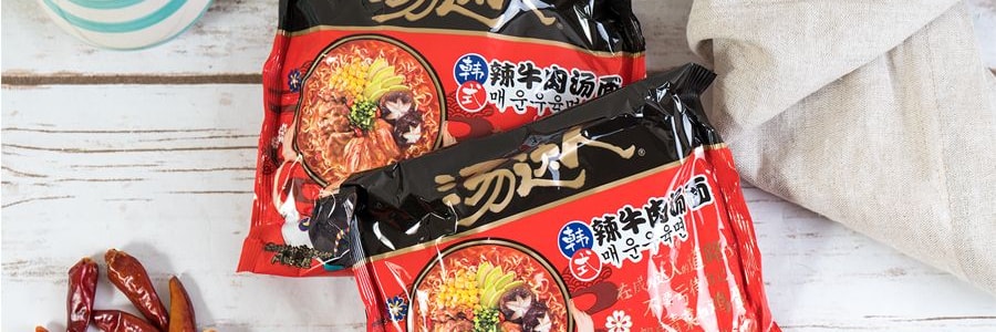 台灣統一 湯達人 五連包 韓式辣牛肉湯麵 625g 包裝隨機發送