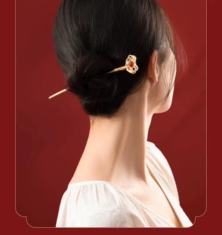 【中国直邮】故宫淘宝 如意发簪新中式汉服发饰古风女高级感簪子发钗新婚礼物1件丨*