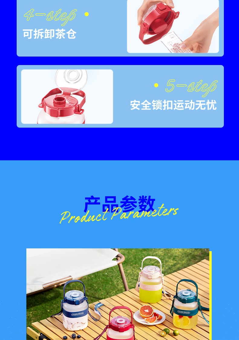 【中國直郵】摩飛 榨汁桶充電無線果汁機多功能直飲果汁杯榨汁機榨汁杯 輕奢藍