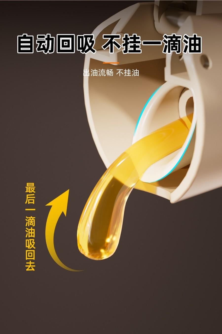 言晟 醋酱油调料瓶自动开合瓶盖白色3只装