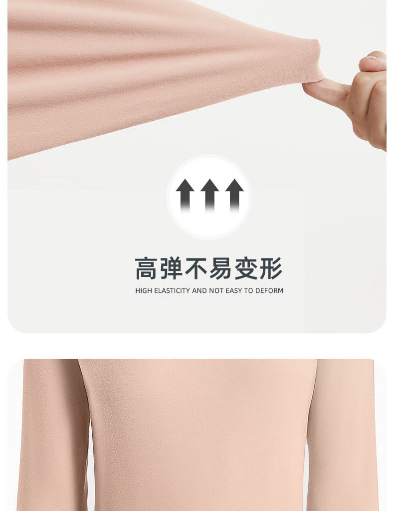 【中国直邮】爪哇岛 冬季双面磨毛 抑菌保暖内衣套装 L码 黑色-女款