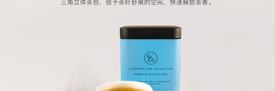 台灣ESTEEMED TEA COLLECTIVE 蜜香紅烏龍 原葉三角茶包 12包入 24g 溫潤提神
