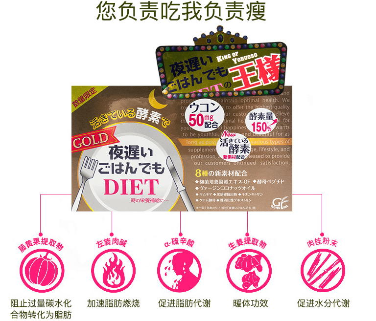 [日本直邮] 日本SHINYA KOSO新谷酵素 睡眠瘦 夜用酵素颗粒 黄金加强限定版 5粒*30包