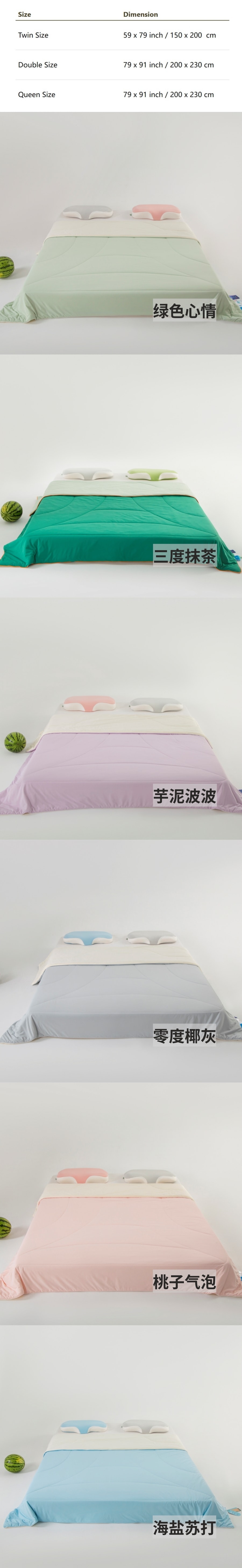 【中国直邮】Lullabuy 冰激凌夏凉被夏季空调被子(仅被子) Twin Size 绿色心情