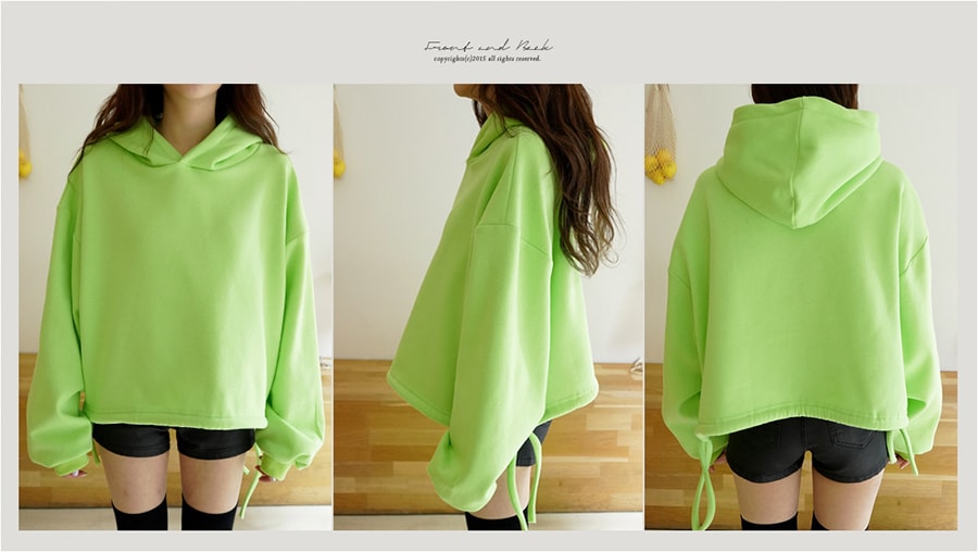 Cropped Hoodie #Light Green One Size(S-M)