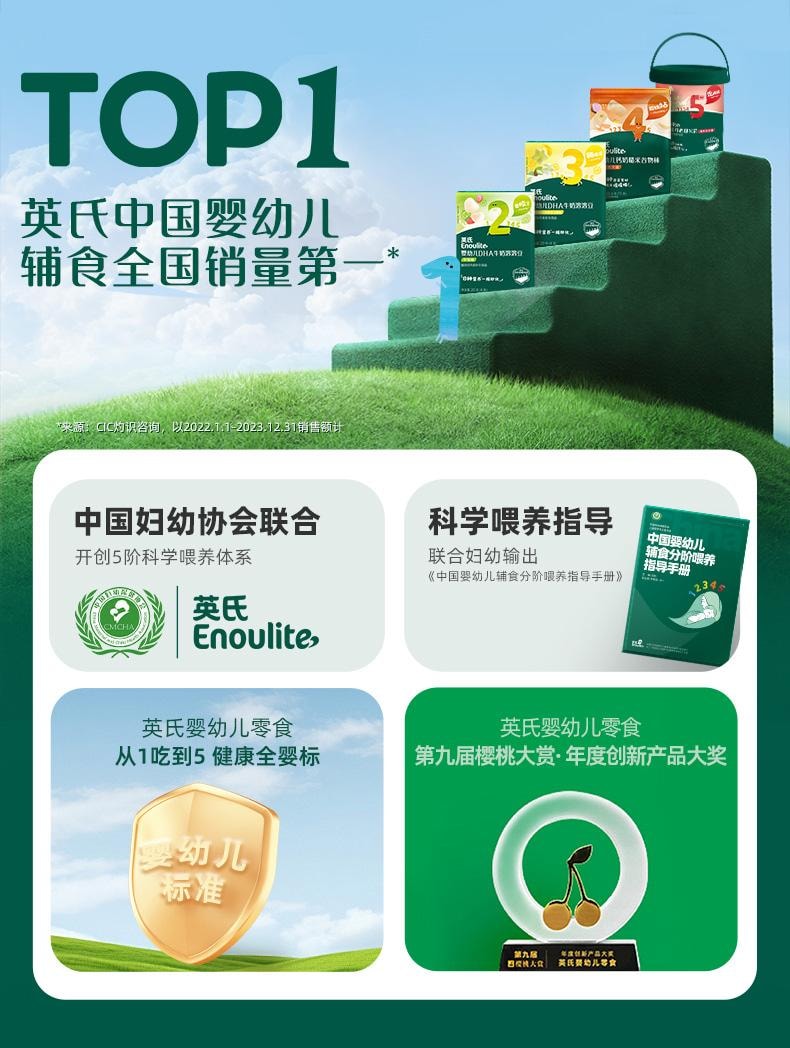 【中國直郵】 英氏 溶豆果果凍乾椰子味兒童零食20g/盒