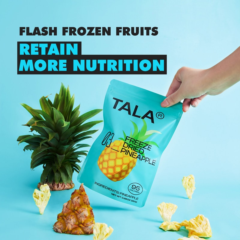 TALA 冷凍乾燥水果 冷凍乾燥鳳梨片 25g 新鮮水果凍乾 低卡健康