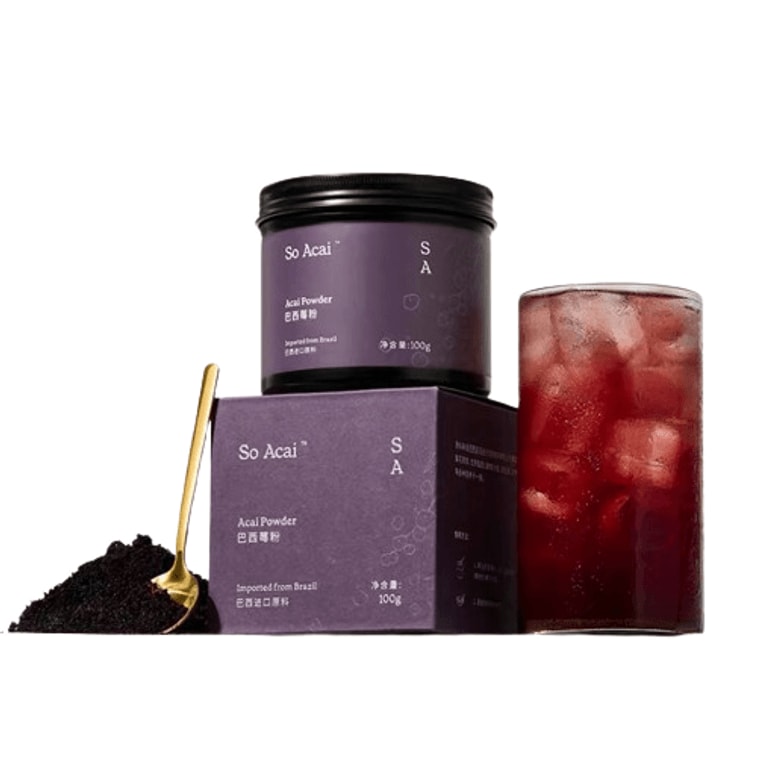 【中国直邮】巴西 SOACAI 莓粉花青素纯莓果粉超级食物粉酸奶碗配料 100g/罐