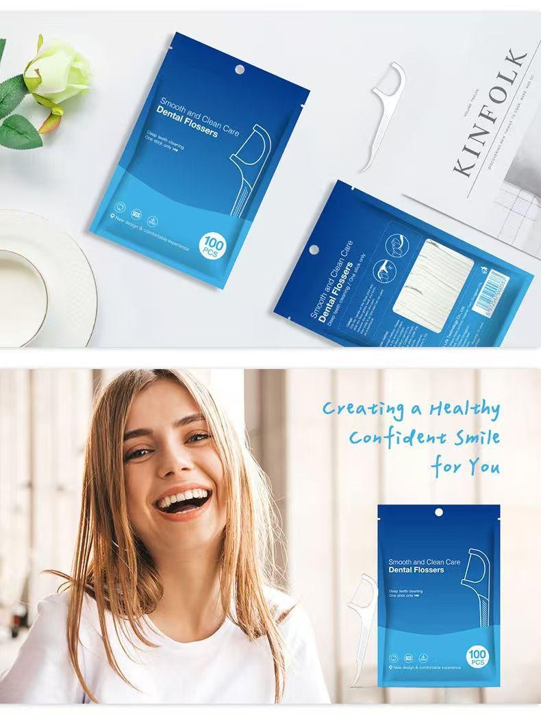 榮俏 高拉力細滑護理牙線棒 贈送輕便牙線盒 110支 輕便易攜 防水防塵