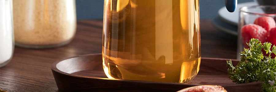 BEAR小熊 玻璃油壶调味罐组合 自动开合盖酱醋瓶 伸缩勺子调料盒 5件套 粉绿色 CX-W0049