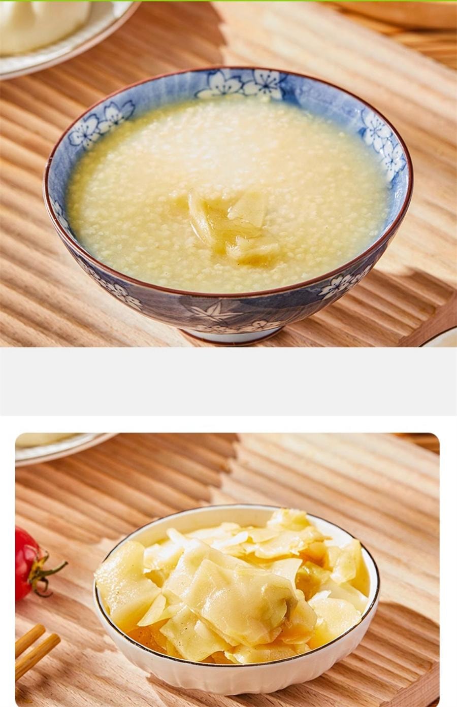 【中国直邮】 六必居 休闲榨菜芯 咸菜片小袋开味下饭菜小菜真芯方便榨菜佐餐小菜60g/袋