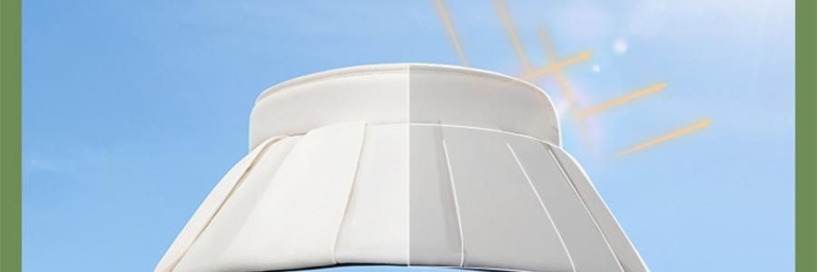 BENEUNDER蕉下 女士百褶贝壳黑胶防晒帽子 夏季遮阳帽 防晒防紫外线 象牙米55-58cm