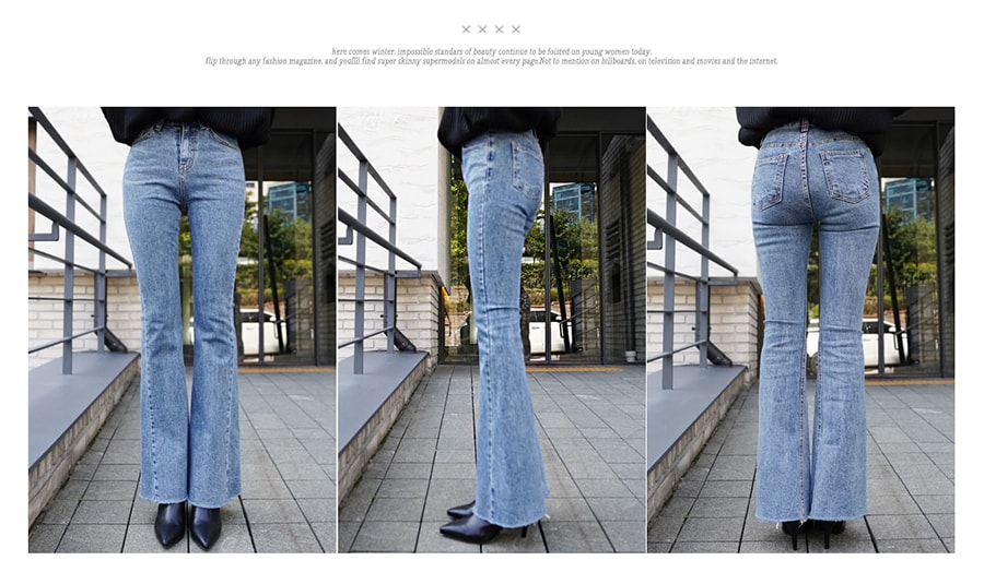High Rise Flare Jeans #Blue L(29-30)