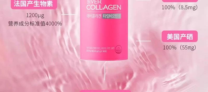 韩国 EVER COLLAGEN 【韩晓嗳推荐】胶原蛋白粉条 每日美肌补给 含高浓度生物素 30条装