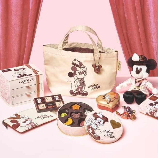【日本直郵】東京迪士尼Godiva聯名情人節限定巧克力禮盒 米奇巧克力收納包